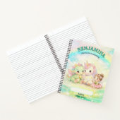 Cyan Gold Einhorn Fee Drache Regenbogen Schule Notizblock (Innenseite)