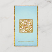 Cyan Golden Border - Anpassbare Earring-Anzeige Visitenkarte (Rückseite)