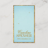Cyan Golden Border - Anpassbare Earring-Anzeige Visitenkarte (Vorderseite)