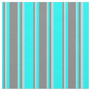 Cyan, Gray und Powder Blue Muster der Streifen Stoff