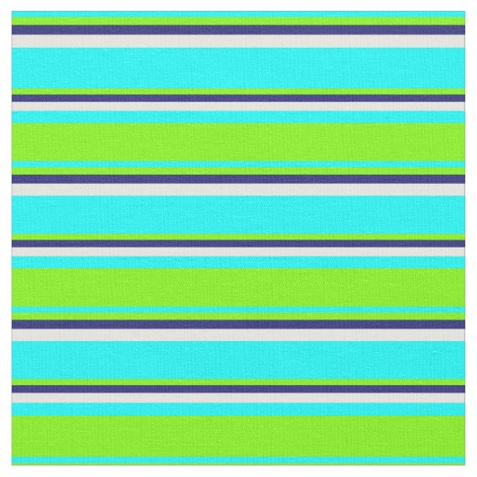 Cyan, Green, Midnight Blue und White Pattern Stoff (Nahaufnahme)