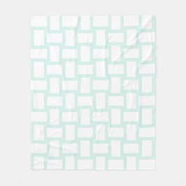Cyan Green Pastel & White Weave Design Fleecedecke