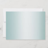 Cyan Green Shimmery Stripes Monogram Save The Date (Rückseite)