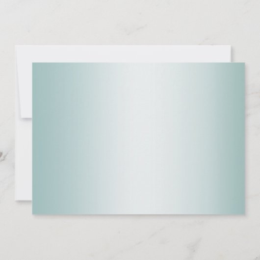 Cyan Green Shimmery Stripes Monogram Save The Date (Rückseite)