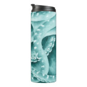 Cyan Green Tentacles Monochrom Thermosbecher (Nach rechts gedreht)
