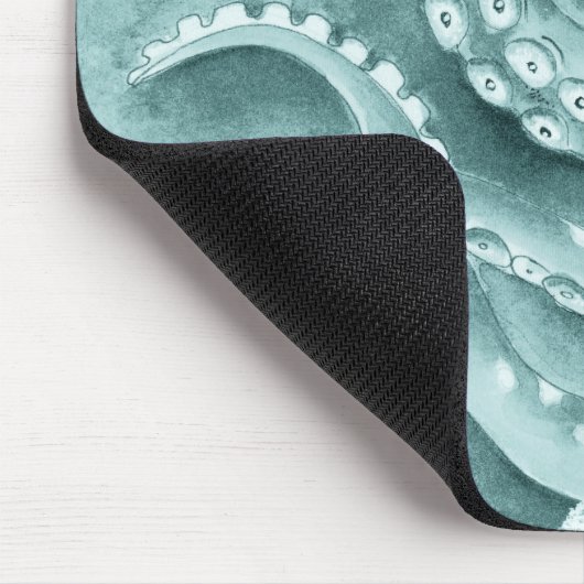 Cyan Green tentacles Monochrome Mousepad (Ecke)