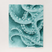Cyan Green tentacles Monochrome Puzzle (Vertikal)