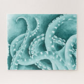 Cyan Green tentacles Monochrome Puzzle (Horizontal)