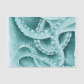 Cyan Green tentacles Monochrome Seidenpapier (Vorderseite)