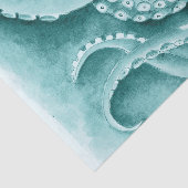 Cyan Green tentacles Monochrome Seidenpapier (Ausschnitt)