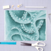 Cyan Green tentacles Monochrome Seidenpapier (Handwerk)