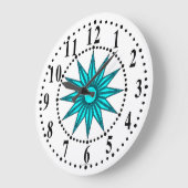 Cyan Guiding Star Wall Clock Große Wanduhr (Winkel)