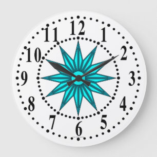 Cyan Guiding Star Wall Clock Große Wanduhr