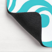 Cyan Hellblauer Wirbel Anpassbare Mausmatte Mousepad (Ecke)