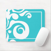 Cyan Hellblauer Wirbel Anpassbare Mausmatte Mousepad (Mit Mouse)