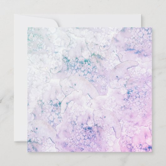 Cyan & Lavender unter der Taufe des Meeres Einladung (Rückseite)