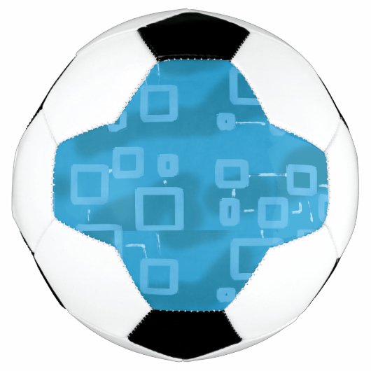 Cyan Light Blue Geometric Fußball (Vorderseite)