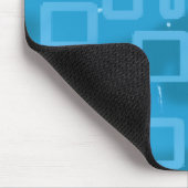 Cyan Light Blue Geometric Squares Mousepad (Ecke)
