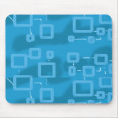 Cyan Light Blue Geometric Squares Mousepad (Vorne)