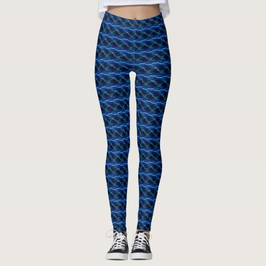 Cyan Lightning Leggings (Vorderseite)