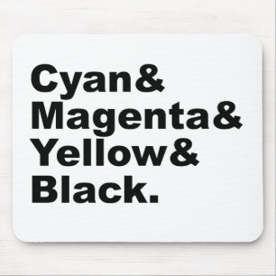 Cyan Magenta Gelb Schwarz CMYK-Farbschema Mousepad
