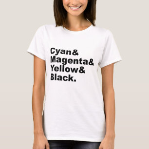 Cyan Magenta Gelb Schwarz CMYK-Farbschema T-Shirt