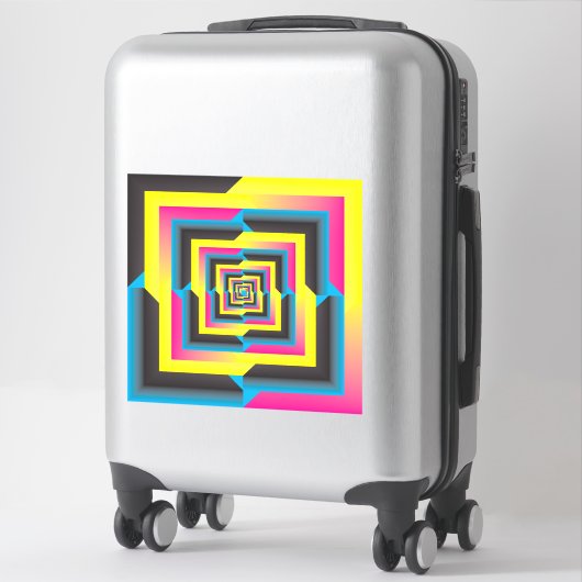 cyan magenta gelbe schwarze Gradientenschau Aufkleber (Koffer)