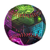 Cyan Magenta Lime Cyberpunk | Extrem 3D  Baseball (Rückseite)
