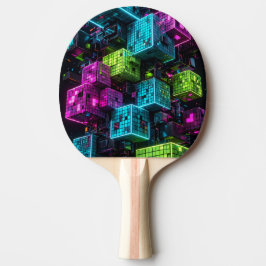 Cyan Magenta Limette Cyberpunk | Extrem 3D Tischtennis Schläger