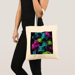 Cyan Magenta Limette Cyberpunk Extrem 3D Tragetasche