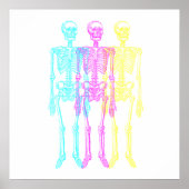 Cyan Magenta Yellow Letterpress Skelette Poster (Vorne)