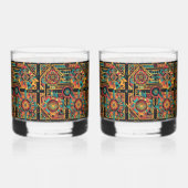 Cyan Mesmeric "Aztec Dream" Getränke Rocks Brille Whiskyglas (Rückseite)