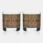 Cyan Mesmeric "Aztec Dream" Getränke Rocks Brille Whiskyglas (Rechts)