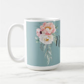 Cyan Minze Green Watercolor Blumencoffee Mu Kaffeetasse (Links)