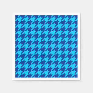 Cyan Navy Blau Houndstooth Karo Serviette
