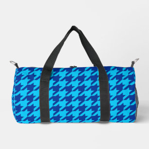 Cyan Navy Blau Houndstooth Karomuster Duffle Bag
