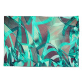 Cyan oder Blau Streifen auf roten, tropften Bilder Kissenbezug (Rückseite-Links)