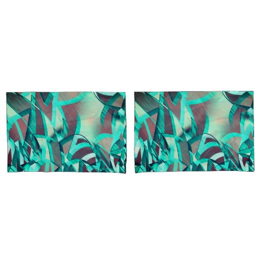 Cyan oder Blau Streifen auf roten, tropften Bilder Kissenbezug (Vorderseite-Set)