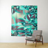 Cyan oder Blau Streifen auf roten, tropften Bilder Wandteppich (Beispiel)