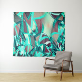 Cyan oder Blau Streifen auf roten, tropften Bilder Wandteppich (Beispiel (Horizontal))