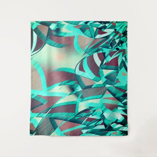 Cyan oder Blau Streifen auf roten, tropften Bilder Wandteppich (Vorderseite)