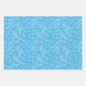 Cyan Paisley-Muster Geschenkpapier Set (Vorderseite 2)
