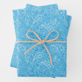 Cyan Paisley-Muster Geschenkpapier Set (Beispiel)