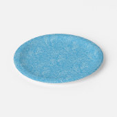 Cyan Paisley-Muster Pappteller (Schrägansicht)
