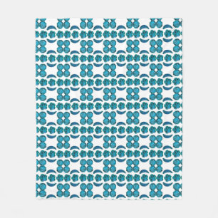 Cyan Pattern Fleecedecke