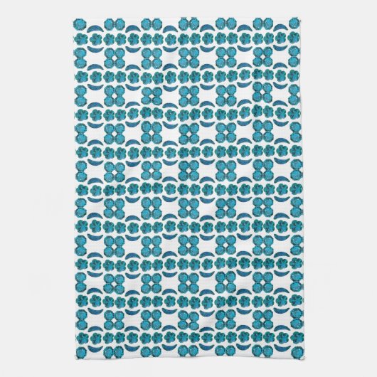 Cyan Pattern Geschirrtuch (Vertikal)