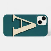 “Cyan Phone Case with Bold ‘A’ – Trendy iPhone Hülle (Rückseite (Horizontal))