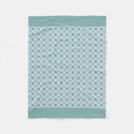 Cyan Quatrefoil Fleece Blanket (Vorderseite)