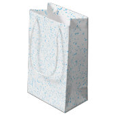 Cyan Rain Glossy Gift Bag Kleine Geschenktüte (Rückseite Schrägansicht)