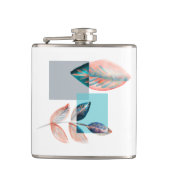 Cyan Red Leaf Flachmann (Vorderseite)